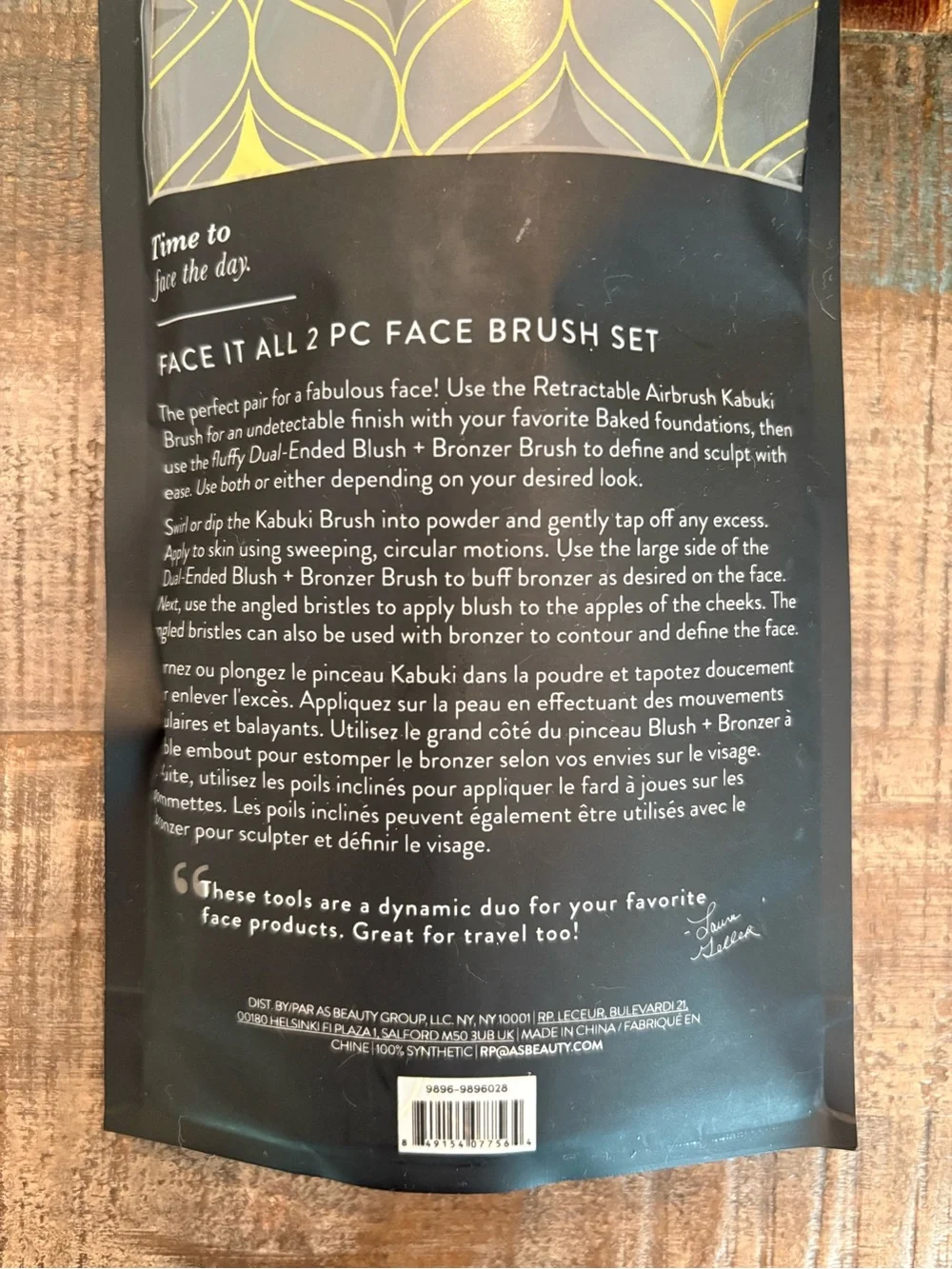 New LAURA GELLER “Face it All” 2-Piece FACE BRUSH Set KABUKI & BLUSH + BRONZER!